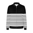 thumbnail image 6 of YUGYXL Trendytripe Color Block Bomber Jacket for Women Lightweight Zip Up Windproof Varsity Jacket Color Blocktand Collar Outwear with Pockets Todays, 6 of 6