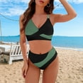 thumbnail image 3 of Rosvigor Plus Size Womens Swimsuits Two Piece Bikini Sets Bathing Suits for Women Summer Color Block Swimwear, 3 of 8