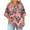 Orange, variant on JTZGDY Tops for Women Plus Size Boho Floral Printed Summer Short Sleeve Ruched Crew Neck Graphic T-Shirts Loose Oversized Casual Dressy Tunic Blouse Navy XXL