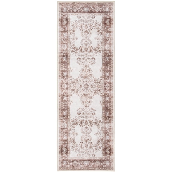Home Décor Collection Washable Brown Trellis Faux Fur Indoor Runner Rug, 20"x60"