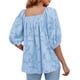 thumbnail image 3 of Blusa de Mujer Sonducket manga corta holgada Azul XXL, 3 of 6