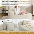 thumbnail image 2 of Muumblus 67.5" Oversized Chaise Lounge Indoor Furniture, No Assembly Boneless Cloud Couch, Deep Seat Corduroy Sleeper Sofa Bed for Living Room, Beige, 2 of 10