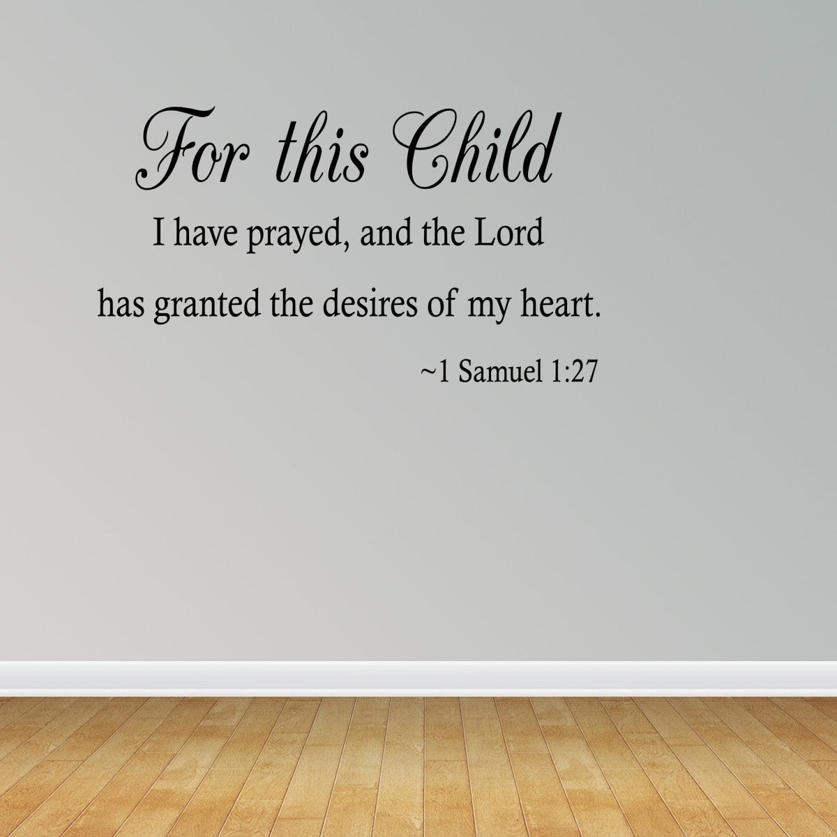 For This Child I Prayed Wall Decal Inspired Bible Word Baby Room Removable Decor 