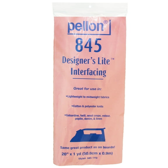 Pellon 845F Designer's Lite Sewing Fabric Interfacing, White 20" x 1 Yard Precut Package