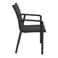 thumbnail image 4 of Luxury Commercial Living 35.5" Black Resin Solid Sling Outdoor Dining Arm Chair, 4 of 9