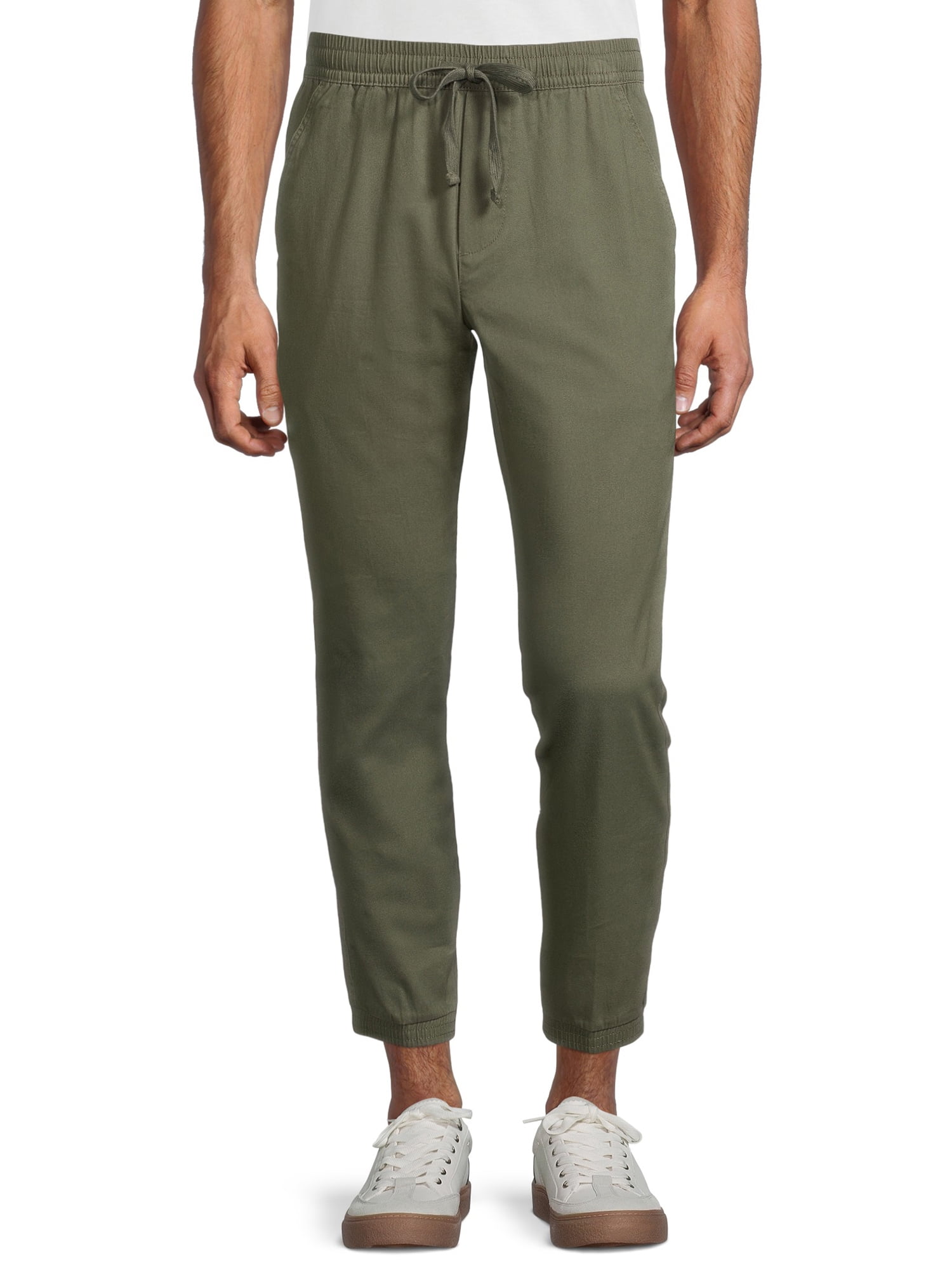 No Boundaries Men's and Big Men's Stretch Twill Slim Fit Joggers