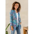 thumbnail image 2 of NOVICA Artisan Handmade Rayon Batik Kimono Jacket Stamped Clothing Multicolor Printed Indonesia ' Rainbow Seaweed', 2 of 6