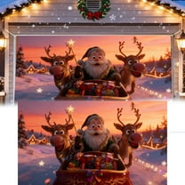 Christmas Garage Door Cover Decorations Large Garage Cover Holiday Decorative Door Banner Santa Claus Backdrop for Xmas Indoor Outdoor Decor(6 x 13 ft)