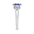 thumbnail image 3 of ANGARA Natural Oval 1.25 ct Tanzanite Split Shank Ring with Trio Diamonds in 14K White Gold for Women (Size-8x6mm) | December Birthstone, Anniversary, Jewelry Gift for Women | Natural Tanzanite Ring, 3 of 9