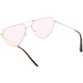 thumbnail image 4 of Oversize Metal Aviator Sunglasses Crossbar Slim Arms Color Tinted Lens 61mm (Gold / Pink), 4 of 4