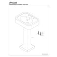 thumbnail image 6 of Kingston Brass VPB2268 Robert 26" Ceramic Pedestal Sink (8-Inch, 3-Hole), White, 6 of 7