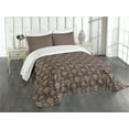 thumbnail image 3 of Ambesonne East Quilted Bedspread Set 3 Pcs, Oriental Pattern, King Size, Yellow Purple, 3 of 5