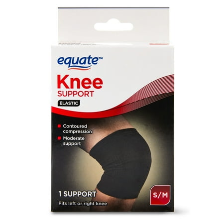 Equate Knee Compression Support, Black, Unisex, Small / Medium