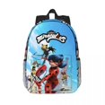 thumbnail image 3 of Mochila escolar de gran capacidad de Miraculous similar a Ladybug para niñas, niños y niños, mochila escolar de dibujos animados de 15 pulgadas, 3 of 5