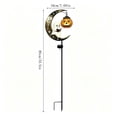 thumbnail image 3 of DAMAI Solar Halloween Ghost & Pumpkin Moon Garden Stake Light,Metal Crescent Frame With Reading Ghost Figurine with Hanging Pumpkin Lantern, Decoration for Lawn Patio Yard Garden Outdoor, 3 of 9