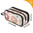 thumbnail image 4 of FORMRS Pencil Case with 3 Compartments Zipper Pouch, Elementary School Level and up, Pink Donut, 4 of 8