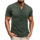 thumbnail image 1 of pstuiky Mangas cortas para hombre, Blusa básica de manga corta con cuello vuelto para hombre, color liso y musculoso ropa de hombre xxl, 1 of 7
