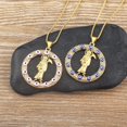 thumbnail image 5 of Sickle Death Pendant European and American Trendy 14K Yellow Gold 6 Colors Men And Women Personality Zircon Necklace Gift A381, 5 of 5