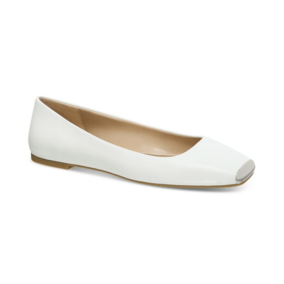 Alfani Womens Neptoon Square-Toe Fla White Smooth 5.5M