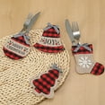 thumbnail image 6 of Luckky 4 PCS Christmas Cutlery Bag, Cute Snowman Silverware Tableware Holder Knife Fork Bag Pouch Decor for Christmas Party Dinner Table Decor (4PCS), 6 of 9