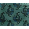 thumbnail image 4 of oneOone Georgette Viscose Dusty Teal Green Fabric Bird Block Sewing Material Print Fabric By The Yard 42 Inch Wide, 4 of 4