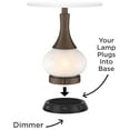 thumbnail image 2 of Possini Euro Design Buckhead Modern Table Lamp 28" Tall Bronze with Dimmable USB Workstation Base Drum Shade for Bedroom Living Room Kids Desk Home, 2 of 6