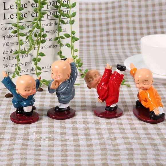 Little Monk Statue, Resin Sculpture, Kungfu Little Monk Figurine Buddhism Sculpture Desk Decoration Home Decoration For Thanksgiving Gift Birthday Present