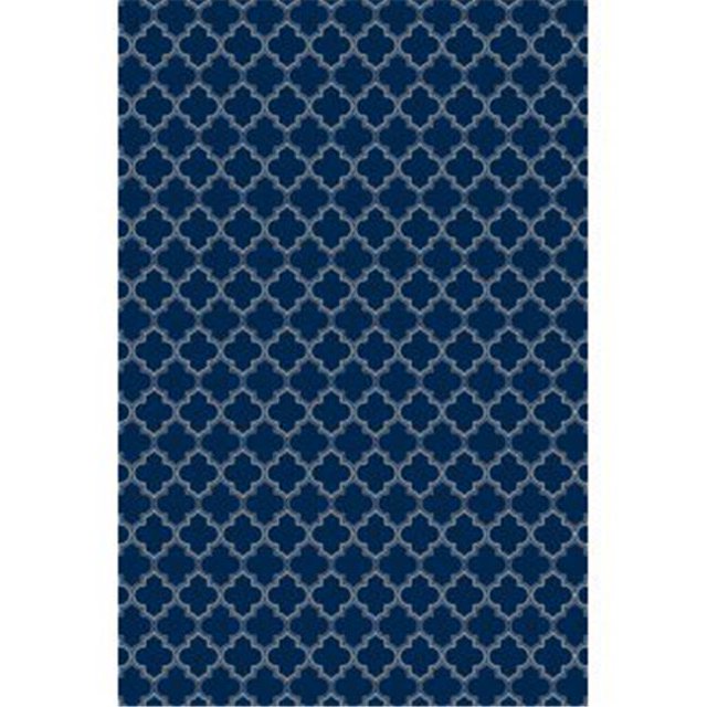 Aspen Brands RUG10B46 4 x 6 ft. Quaterfoil Design Rug - Blue & White
