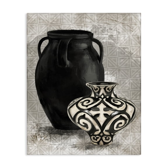 Stupell Industries Bohemian Ornate Ceramics over Grey Pattern Canvas Art, 16 x 20, by Lil' Rue