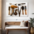 thumbnail image 3 of Elephant Stock Golden Tools Hair Salon Wall Art - Horizontal Canvas Wall Art - Living Room Wall Decor - Fashion And Beauty Canvas - Brown And Gold Decor - 51" x 34", 3 of 8