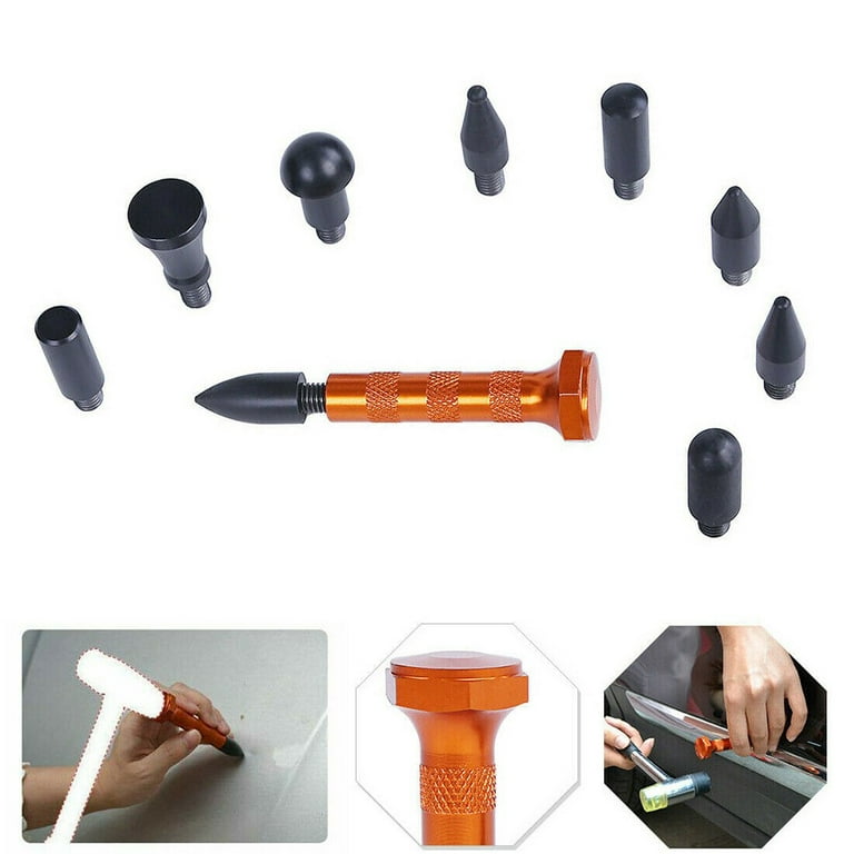 Paintless Dent Repair Kit Metal Tap Down Pen with 9 Heads Tips Dent Removal  Tool