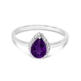 thumbnail image 6 of 14k White Gold Pear Amethyst And Diamond Ring, 6 of 6