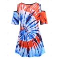 thumbnail image 2 of Panel de encaje Tie Dye Shoulder abierto más tamaño superior Rosegal  Camisetas tallas grandes, 2 of 5