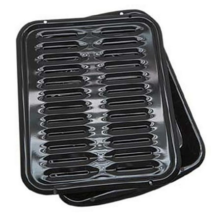 BP102X 2 Piece Heavy Duty Broiler Pan with Porcelain Grill 16 x 12.5 x 1.6 Inches, BROILER PAN AT ITS BEST: Give your family with delicious meals with the help of the.., By Range