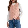 thumbnail image 4 of StSilkitty Boys Girls Puffer Vest Sleeveless V Neck Button down Quilted Jacket Vest Fall Winter School Uniform Coat, 4 of 9