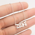 thumbnail image 2 of Yesbay 1980-2019 Birth Year Number Charm Pendant Stainless Steel Chain Necklace Jewelry,2 Pcs, 2 of 5