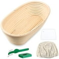 thumbnail image 1 of Panier de Fermentation Ovale pour Pain, Panier de Fermentation Fait Main avec Pâte, 1 of 3