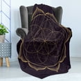 thumbnail image 4 of Mandala Soft Flannel Fleece Throw Blanket, Abstract Geometry Modern Art Flower Golden Yellow Toned Mandala, Cozy Plush for Indoor and Outdoor Use, 50" x 60", Plum and Mustard, by Ambesonne, 4 of 5