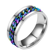 Mother's Day Sale Clearance - Beer Ring Set Chain Rotation Ring Titanium Ring Beer