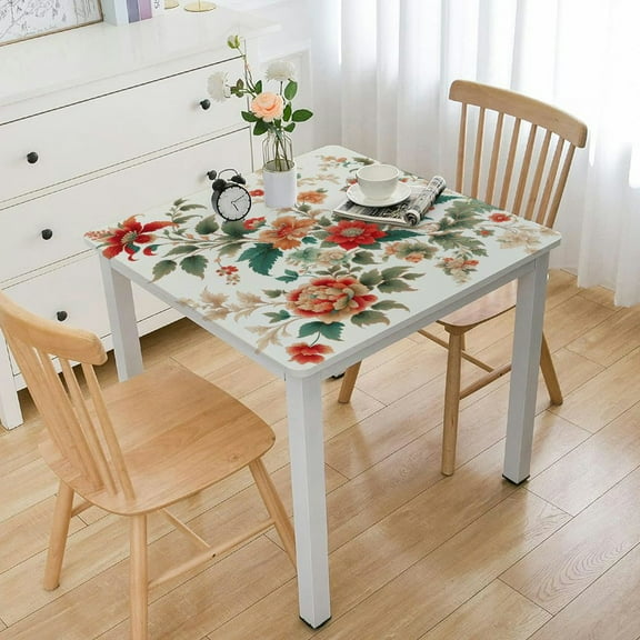 nygtbtfer Table Cover Reusable Oilcloth Tablecloths PlasticSpillproof Wipeable Card Table Cloth Small Square Tablecloth for Bistro Table