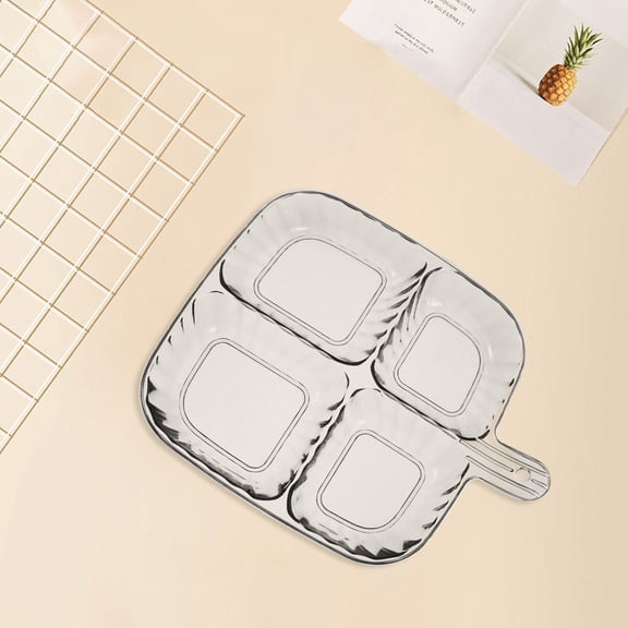 ibasenice Multi-Compartment Light Grey Kitchen Prep Tray Divided Plate for Meal Preparation and Ingredient Separation