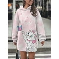 thumbnail image 4 of Nouvelle Robe Pull à Capuche pour Femmes Disney Marie Imprimé Chat Robe à Manches Longues Mode Style Urbain Vêtements d'Hiver, 4 of 6