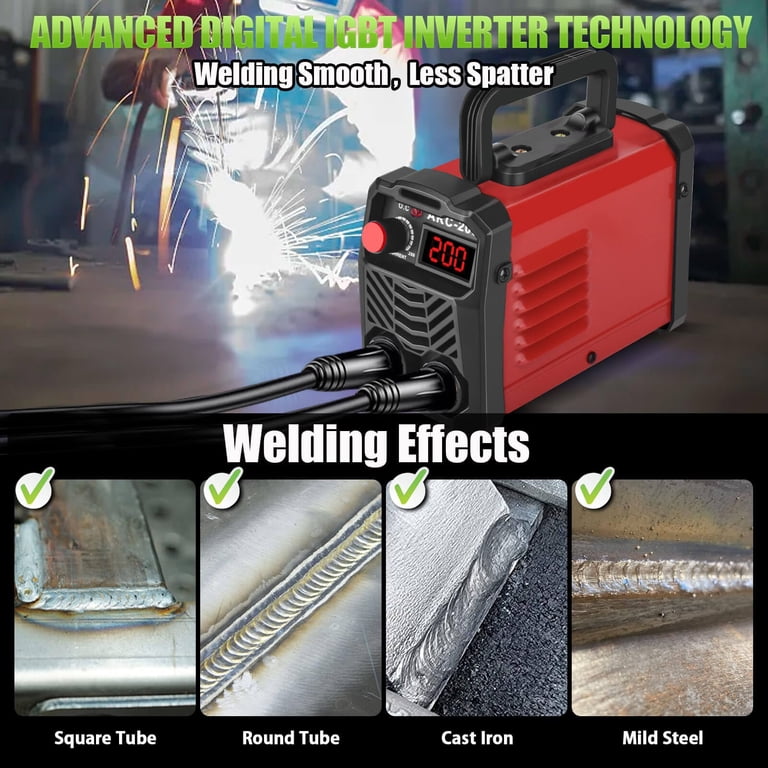 Bestarc 200Amp Stick Welder With Lift TIG - 110V/220V Dual Voltage, IGBT Inverter, LED Display, Portable