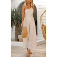 thumbnail image 5 of RYKJLWY Summer Outfits for Women 2024 Women's Casual Comfortable Refreshing Sleeveless Waistless Backless Loose Fitting Wide Leg Jumpsuit Plus Size Summer Outfits(White,XL), 5 of 9
