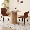 thumbnail image 5 of 31.5" Round Dining Table for 2, Modern Small Pedestal Kitchen Table, Space Saving, for Apartment Dining Living Room. Natural, 5 of 7