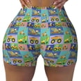 thumbnail image 2 of Lsque Construction Machinery Pattern High Waisted Biker Shorts for Women-Tummy Control Fitness Athletic Workout Running Yoga Gym Shorts,Moisture-Wicking-Large, 2 of 9