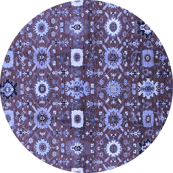 Ahgly Company Indoor Round Oriental Blue Industrial Area Rugs, 5' Round