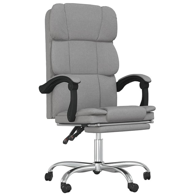 Silla VidaXL, escritorio reclinable con ruedas, giratoria de 360°, gris claro