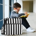 thumbnail image 5 of 3 Ring Zipper Binder with Shoulder Strap Waterproof Trapper Keeper 2 Inch D-Ring 500 Sheets Capacity Black and White Striped, 5 of 8