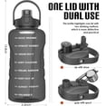 thumbnail image 2 of GEDUX 128 oz Motivational Water Bottle with Time Marker, Leakproof Wide Mouth Water Bottle, BPA-Free 2-in-1 Lid with Straw & Spout for Gym Camping, 2 of 6